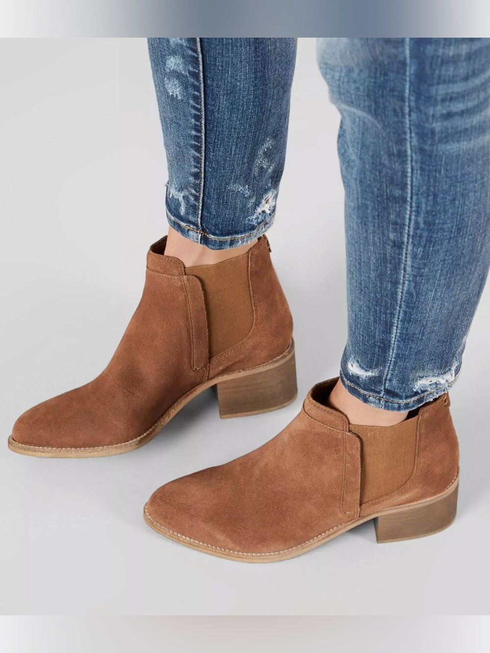 CREVO Chelsea Brown Suede Leather Ankle Boot, 7.5